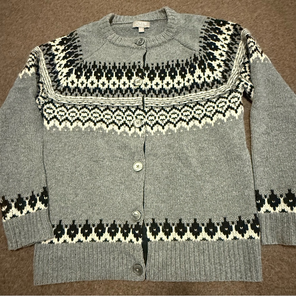 J. Crew Gray Relaxed Cashmere Women’s Cardigan, Size S